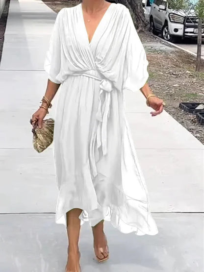 lusailstore - womens irregular bat sleeve dresses