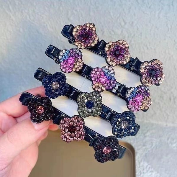 lusailstore- Shiny Crystal Braided Hair Clip