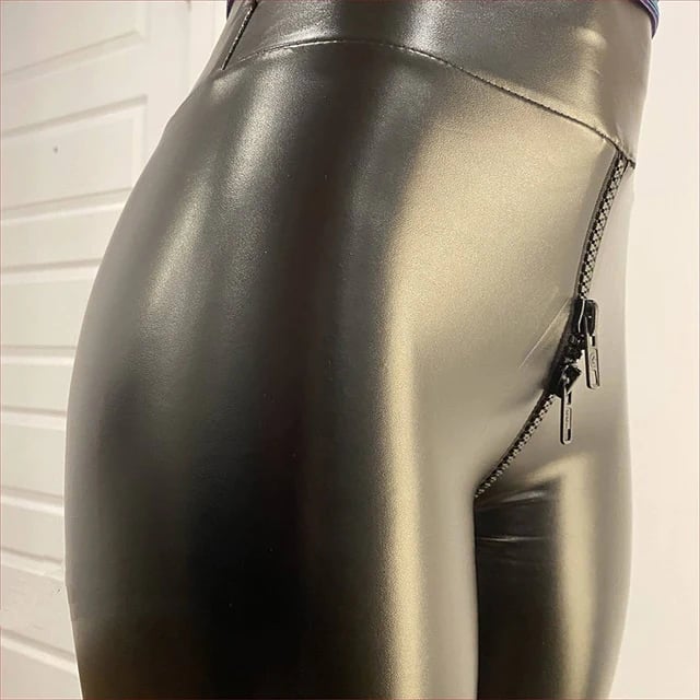 lusailstore- Matte Leather Trousers