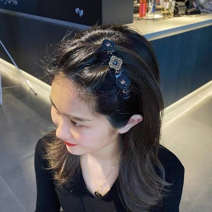 lusailstore- Shiny Crystal Braided Hair Clip