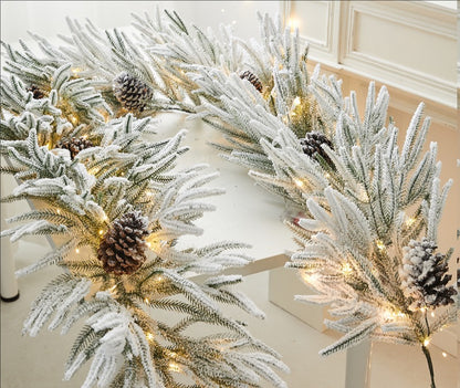 lusailstore - gorgeous natural touch mixed pine garland with led light