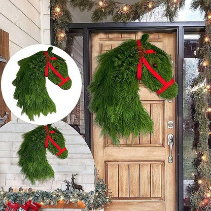 lusailstore - horse head christmas door wreath