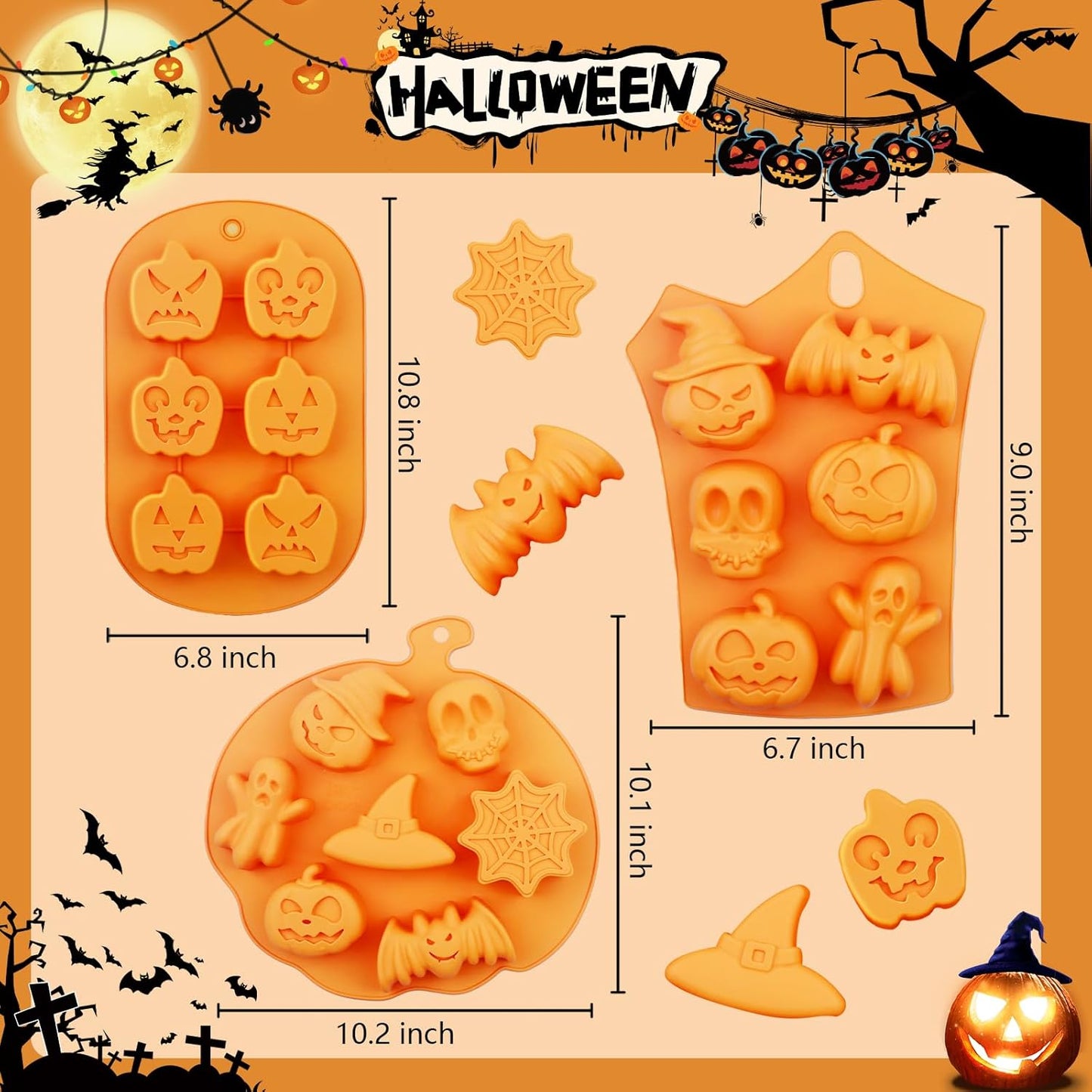 lusailstore - halloween silicone cake molds