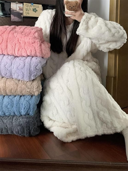 lusailstore - Women's Coral Fleece Nightgown