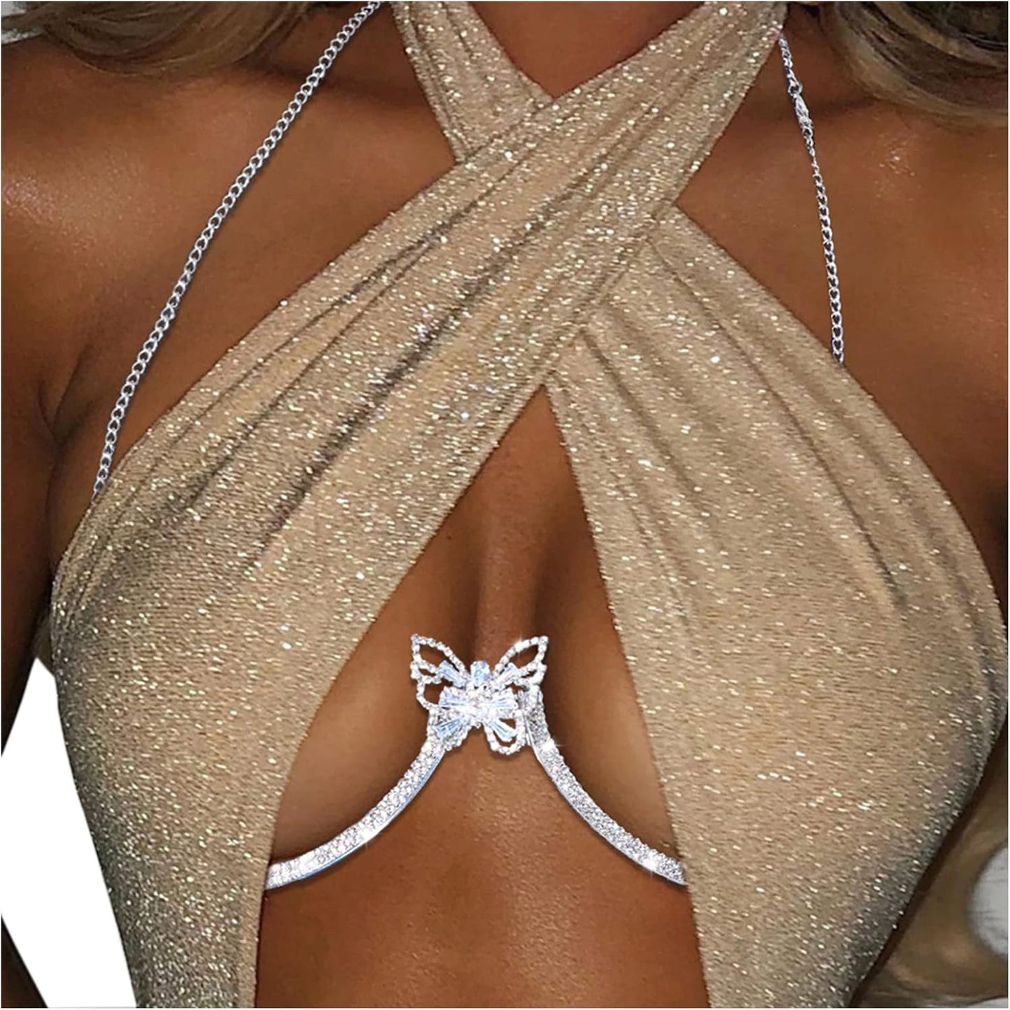 lusailstore - Sexy butterfly-shaped chest necklace