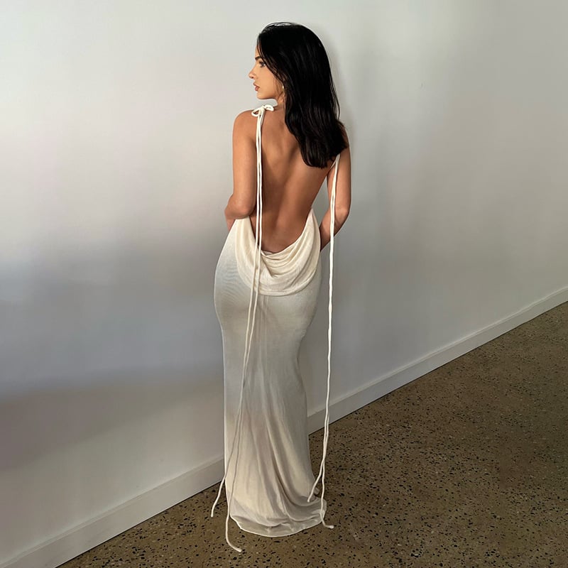 lusailstore - Serenity Backless Maxi Dress