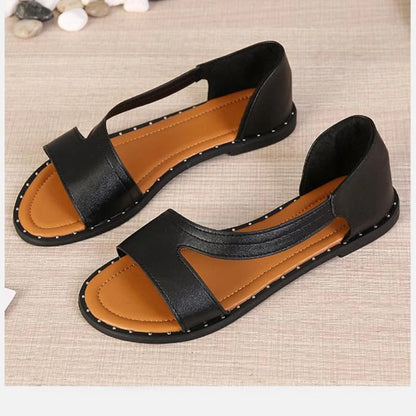 lusailstore- studded open toe flat sandals