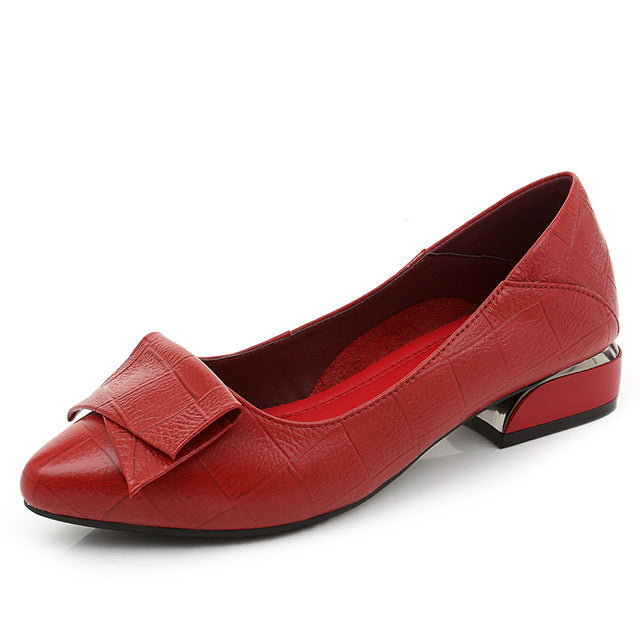 lusailstore - leather pointed toe flats womens