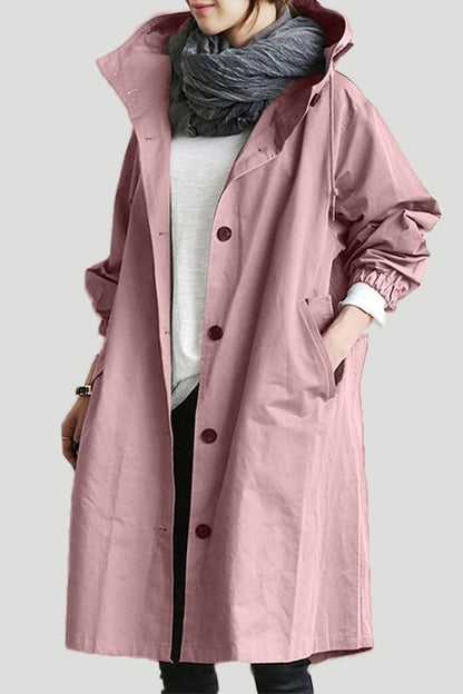 lusailstore - Water Resistant Oversized Hooded Windbreaker Rain Jacket