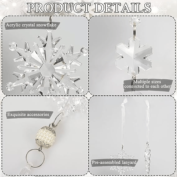 lusailstore - Crystal Christmas snowflake ornaments