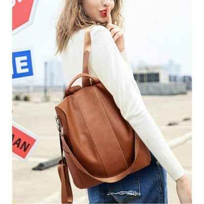 lusailstore - Limited Leather Ladies Anti-theft Backpack