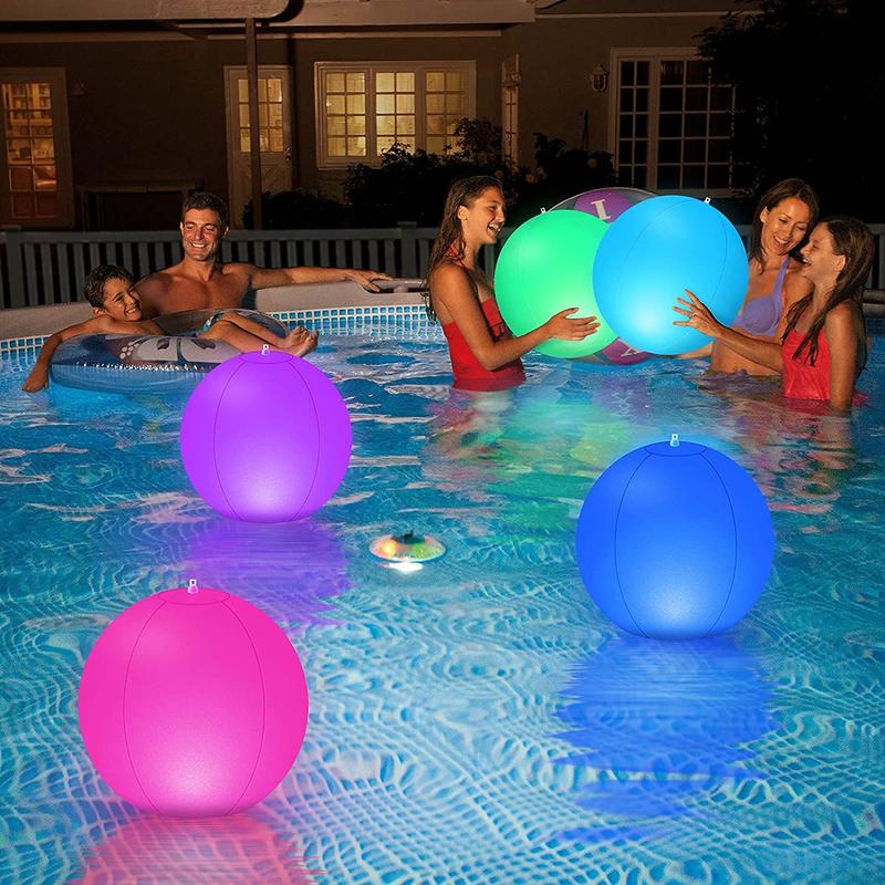 lusailstore - led light 16 colors glowing beach balls