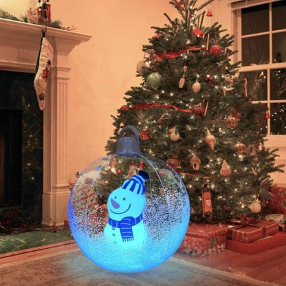 lusailstore - PVC Transparent Inflatable Santa Claus Balloon with Light