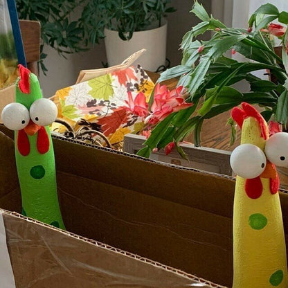 lusailstore - long neck big eye chicken ornaments decor