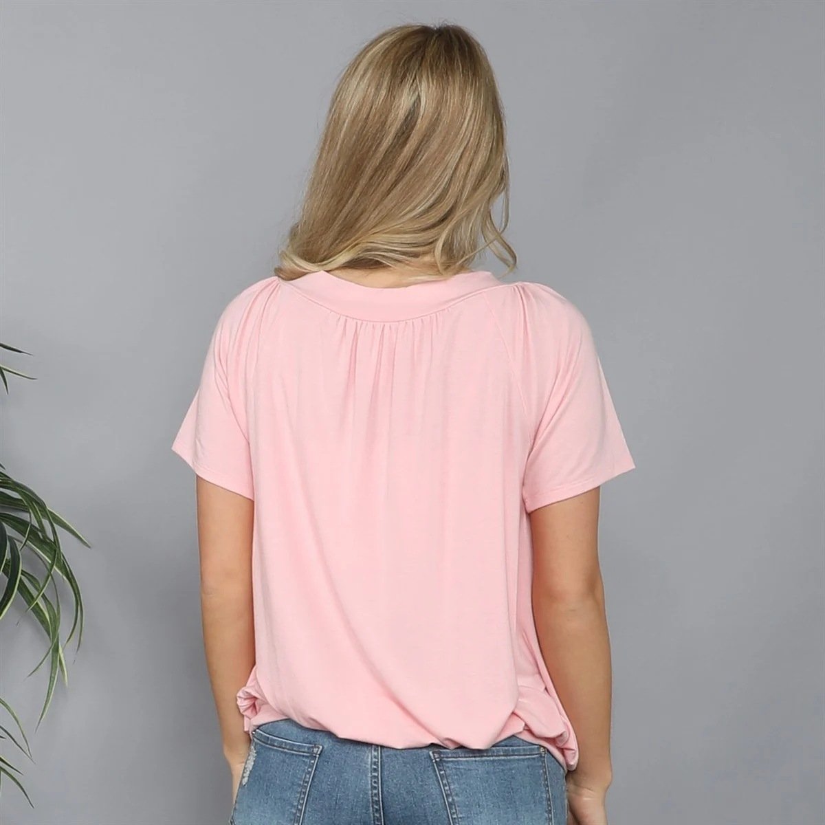 💃Huge Sale 53% OFF🔥Solid Color Pleat Design T-shirt Top