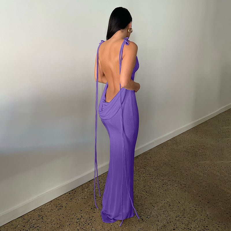 lusailstore - Serenity Backless Maxi Dress