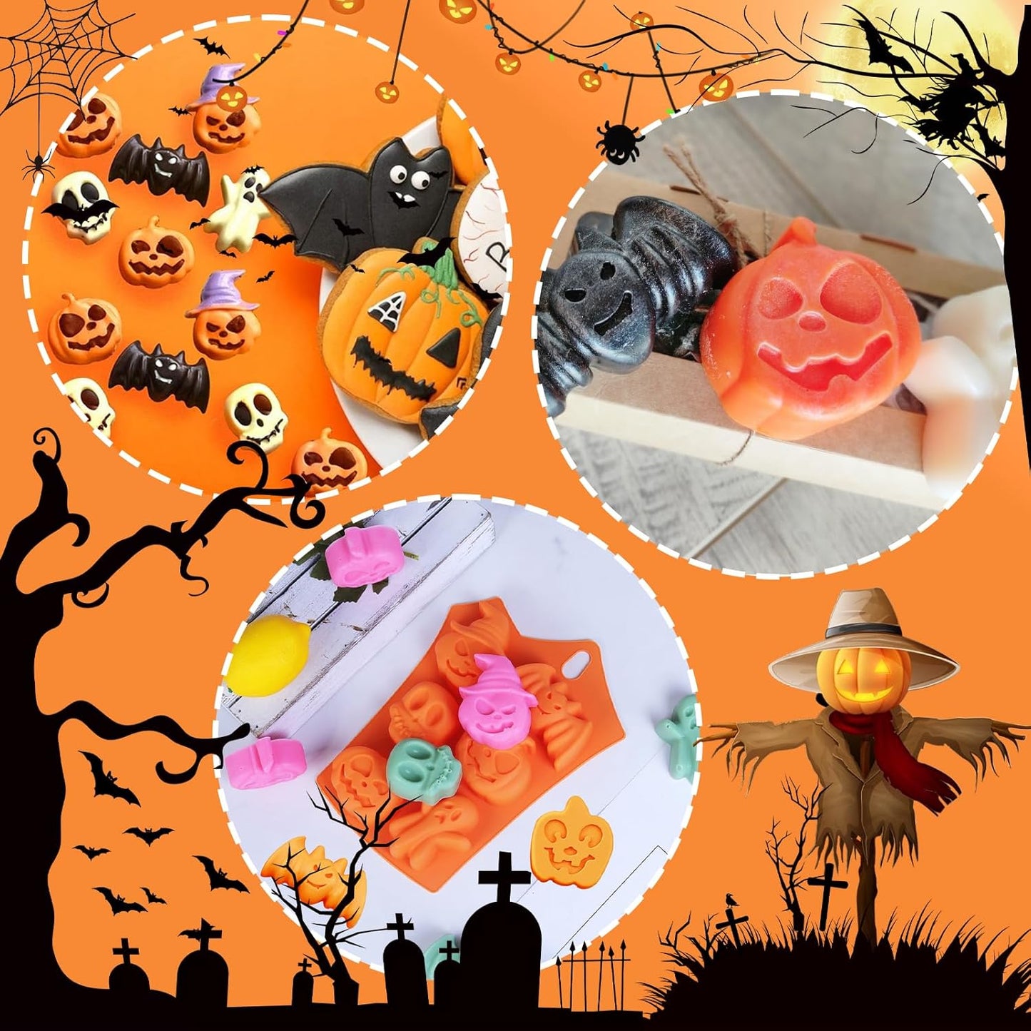 lusailstore - halloween silicone cake molds