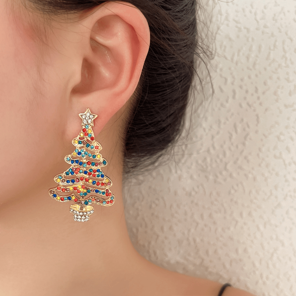 lusailstore - Shiny Christmas Tree Earrings