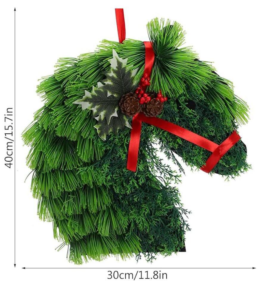 lusailstore - horse head christmas door wreath