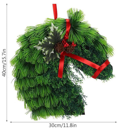 lusailstore - horse head christmas door wreath