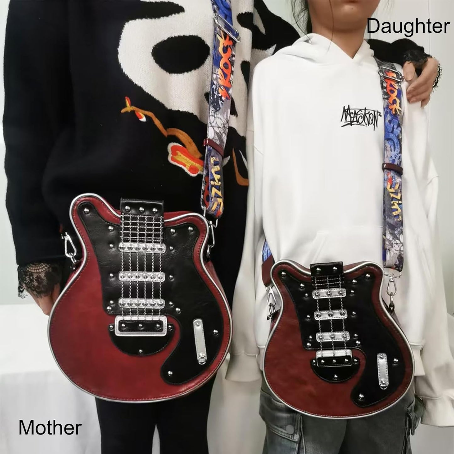 lusailstore - Guitar Shaped Crossbody Shoulder Bag