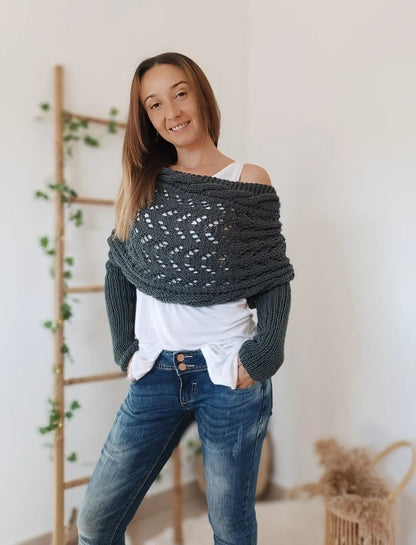 lusailstore - Knitted Wrap Shrugs For Women