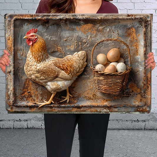 lusailstore - Chicken and fresh eggs metal sign