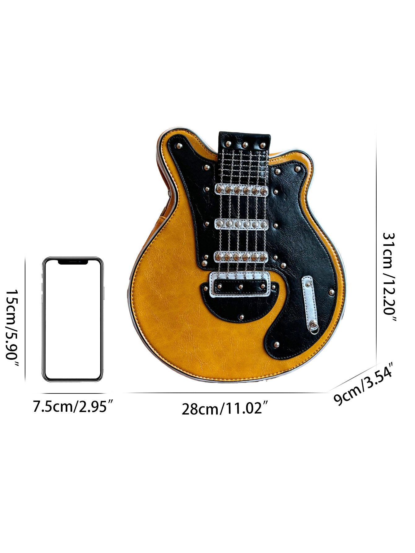 lusailstore - Guitar Shaped Crossbody Shoulder Bag