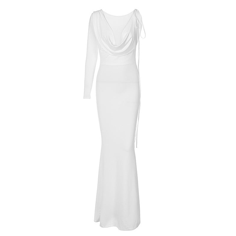 lusailstore - Women's Sexy Backless Maxi Dress Slim Dress