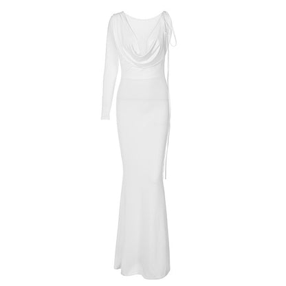 lusailstore - Women's Sexy Backless Maxi Dress Slim Dress