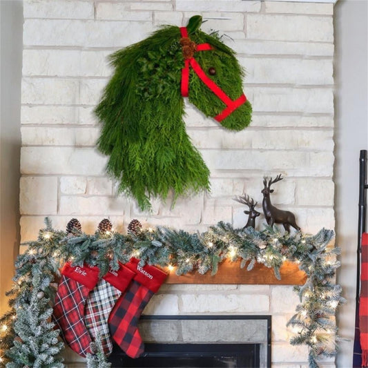 lusailstore - horse head christmas door wreath