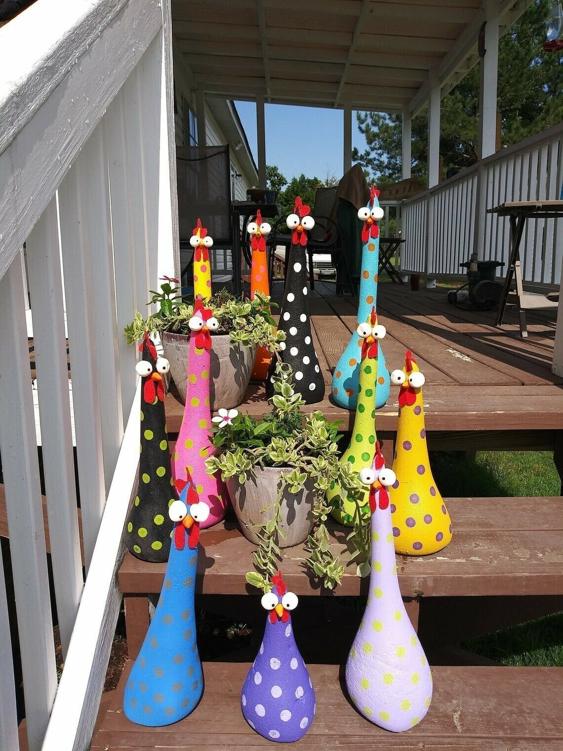 lusailstore - long neck big eye chicken ornaments decor