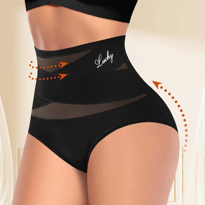 lusailstore - Plus-Size High-Waist Cross Tummy Control Panties