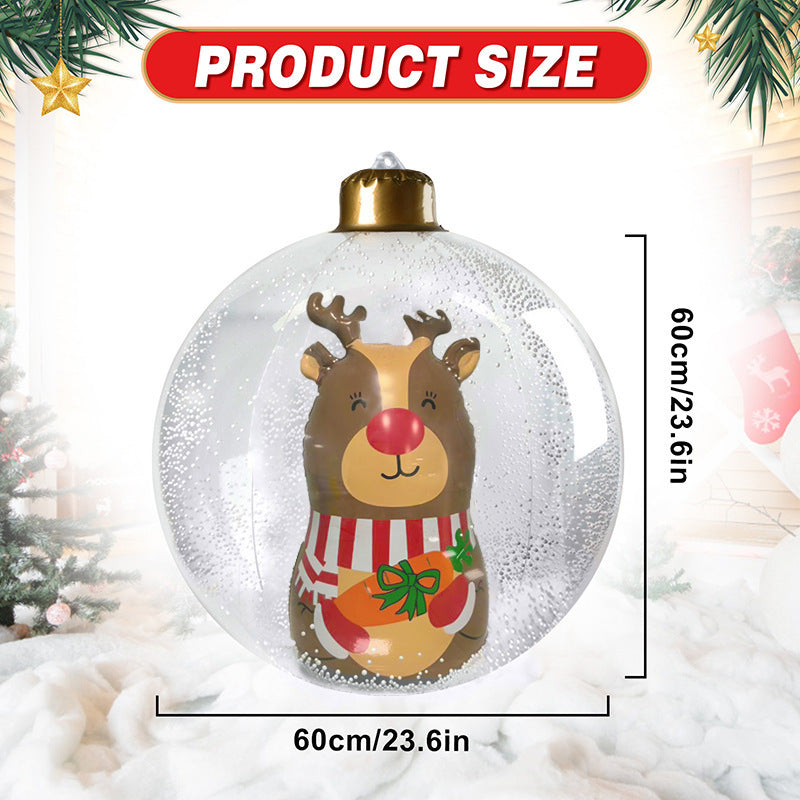 lusailstore - PVC Transparent Inflatable Santa Claus Balloon with Light