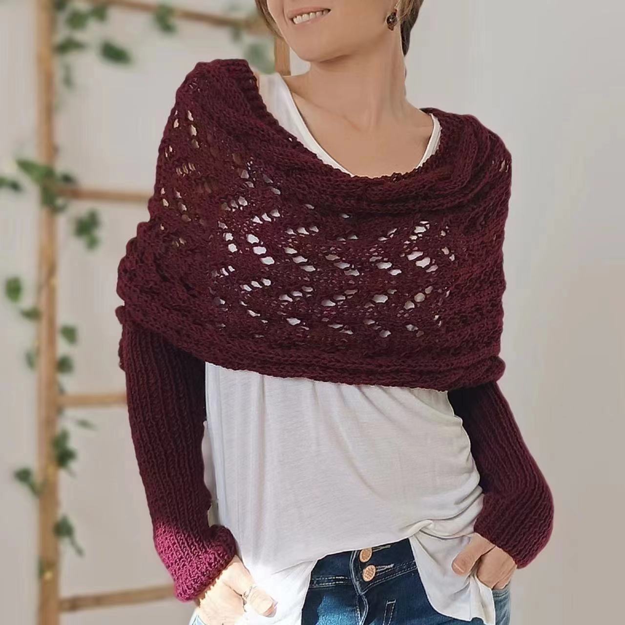 lusailstore - Knitted Wrap Shrugs For Women