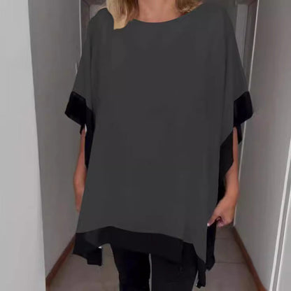 🔥Huge Sale 52% OFF💖Women's Loose Batwing Sleeve Color Block T-Shirt