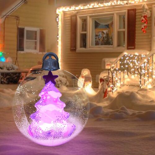 lusailstore - PVC Transparent Inflatable Santa Claus Balloon with Light