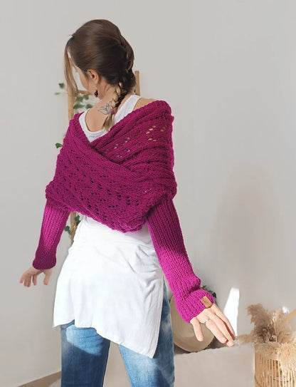 lusailstore - Knitted Wrap Shrugs For Women