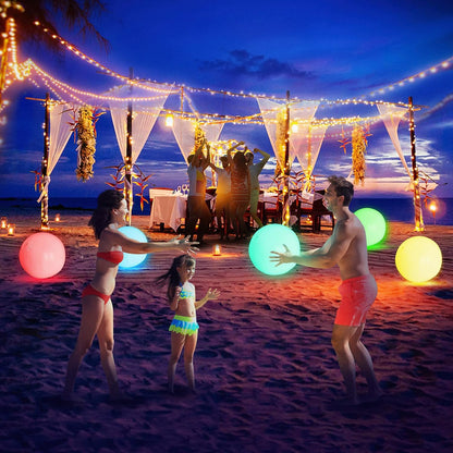 lusailstore - led light 16 colors glowing beach balls