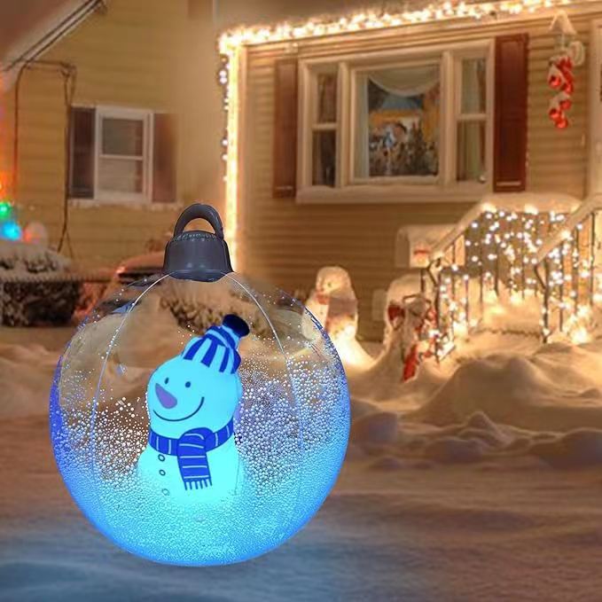 lusailstore - PVC Transparent Inflatable Santa Claus Balloon with Light