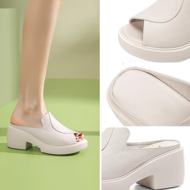 lusailstore-Thick bottom High Heeled Slippers