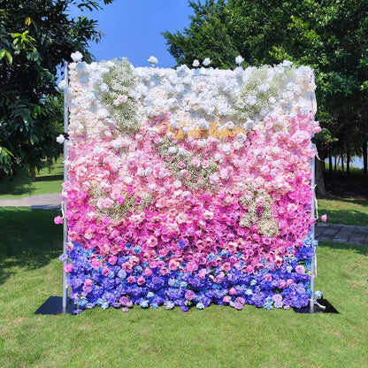 lusailstore - handmade roll-up fabric flower wall