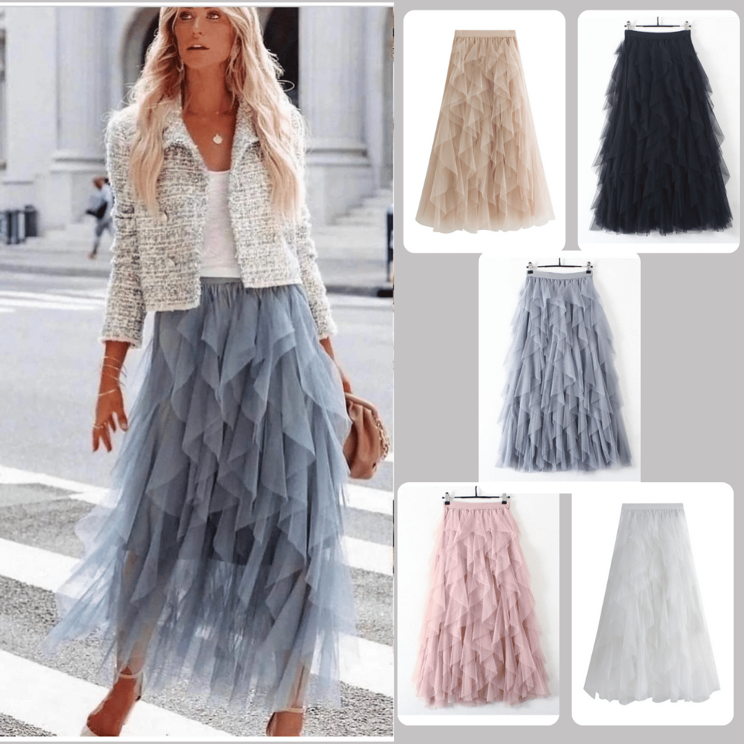 lusailstore- Boho High Waist Ruffles Beach Skirts