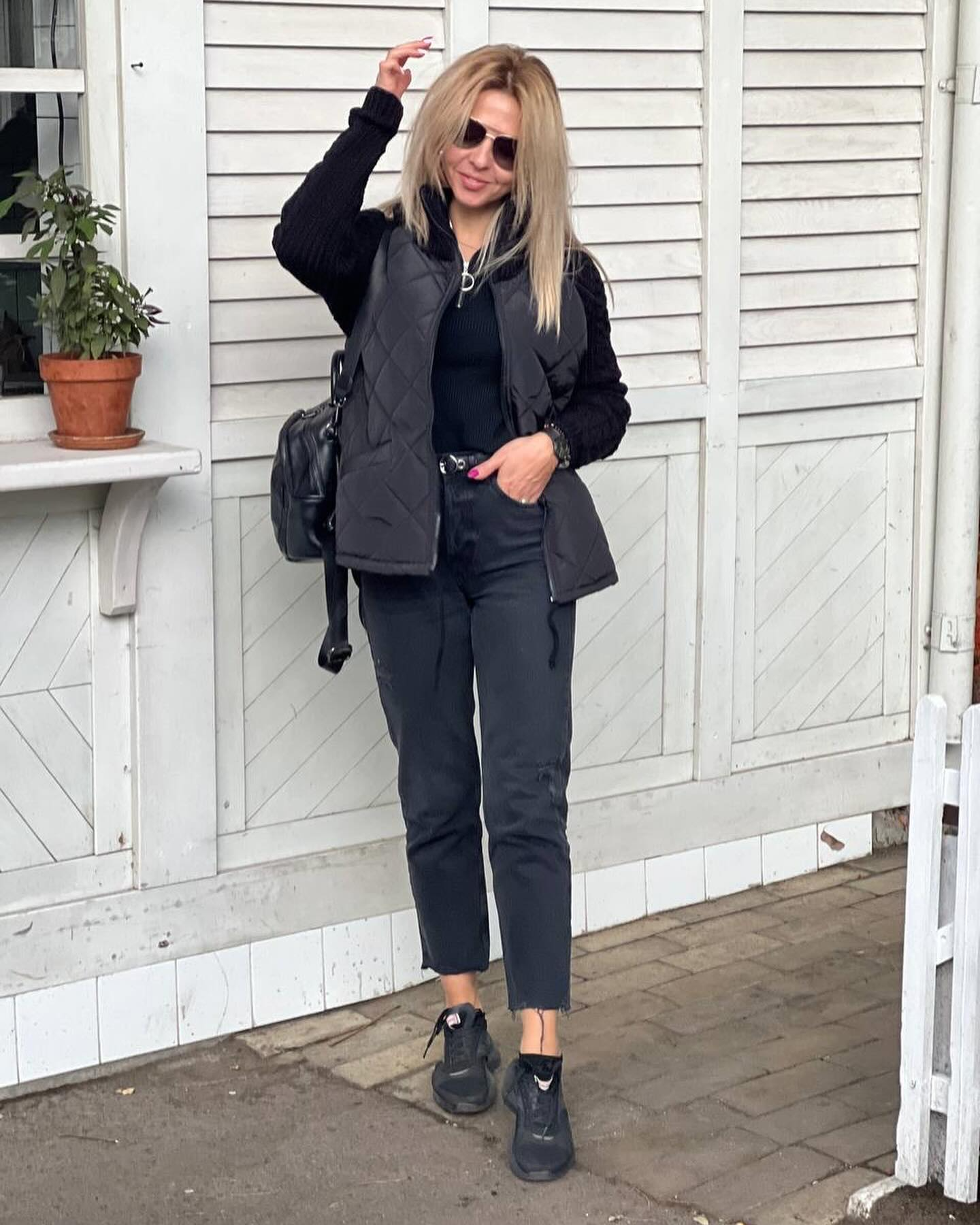 lusailstore -Women's knitted patchwork jacket