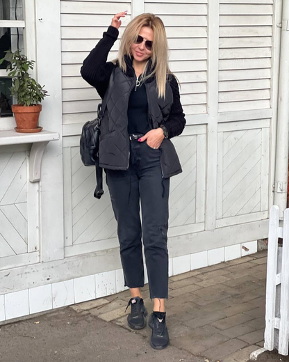 lusailstore -Women's knitted patchwork jacket