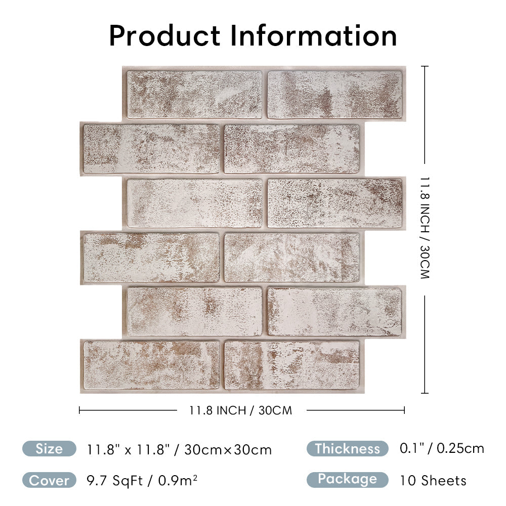 lusailstore - 3d peel and stick wall tiles brick