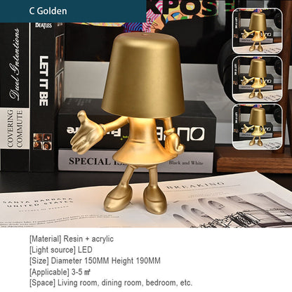 lusailstore - Little Golden Man Touch Charging Desk Lamp