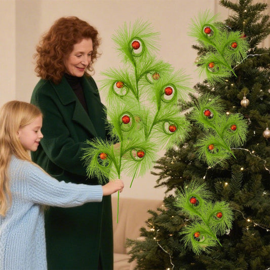 lusailstore - christmas reed grass elf ball simulation green plants