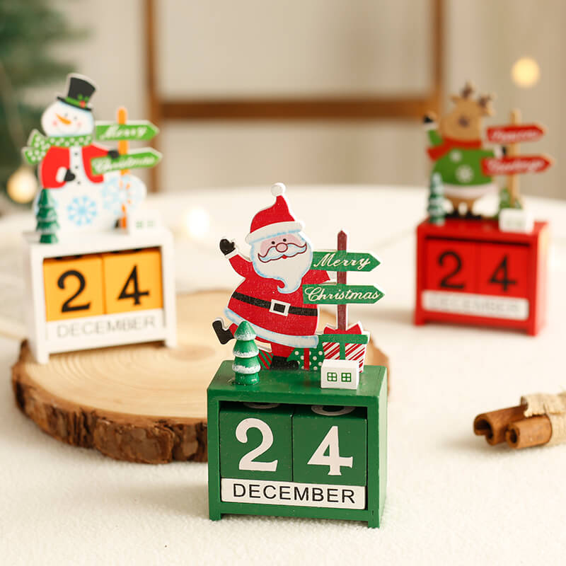 lusailstore - christmas wooden perpetual calendar decorations