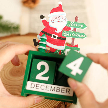 lusailstore - christmas wooden perpetual calendar decorations